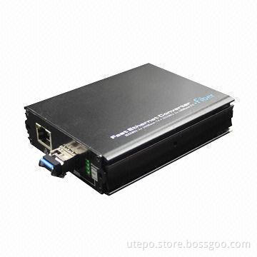 100Mbps Fiber Ethernet Media Converter with SFP Prot Reserved, Supports Hot-plug, 12-24V DC Voltage